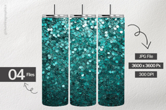 Teal Glitter Digital Papers - 04 Variations Product Image 2