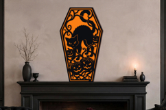 Black Cat Pumpkin Halloween Coffin SVG Product Image 2