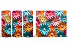 Daisy Flowers Tumbler Design. Floral Tumbler Sublimation Product Image 2