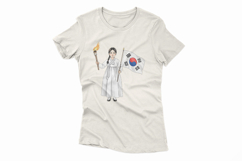 Korean Independence Spirit Girl Hanbok Taegeukgi Flag PNG Product Image 4
