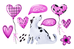 Valentine Love Day. Cartoon Stickers Cartoon hand drawn Product Image 1