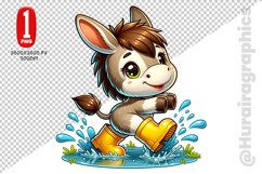 Cute Donkey Clipart - PNG File Product Image 2