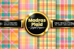 Madras Plaid Digital Papers - 04 Variations Product Image 1
