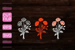 3D Layered Poppies Flowers laser cut,Layered Paper Cut SVG Product Image 1