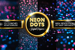 Neon Dots Digital Papers - 04 Variations Product Image 1