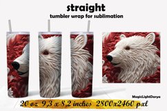 3d Polar bear tumbler design, Christmas Tumbler sublimation Product Image 1
