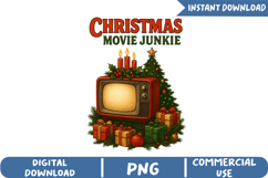Christmas Movie Junkie Sublimation,Christmas Png Product Image 1