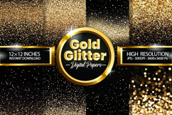 Gold Glitter Digital Papers - 04 Variations Product Image 1