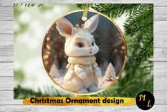 Bunny Christmas Ornament,Christmas Ornament Sublimation Product Image 1