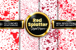Red Splatter Digital Papers - 04 Variations Product Image 1