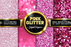 Pink Glitter Digital Papers - 04 Variations Product Image 1