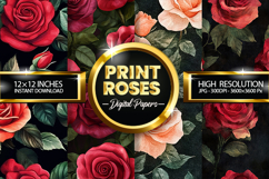 Prink Roses Digital Papers - 04 Variations Product Image 1