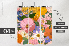 Colored Flower Digital Papers - 04 Variations Product Image 2