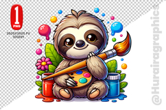 Cute Sloth Clipart - PNG File Product Image 2