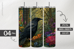 Crow perched Paper Digital Papers - 04 Variations Product Image 2