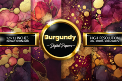 Burgundy Digital Papers - 04 Variations Product Image 1
