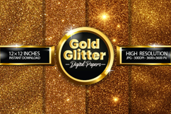 Gold Glitter Digital Papers - 04 Variations Product Image 1