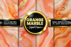Orange Marble Digital Papers - 04 Variations Product Image 1