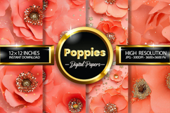 Poppies Digital Papers - 04 Variations Product Image 1