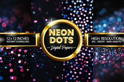 Neon Dots Digital Papers - 04 Variations Product Image 1