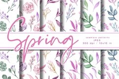 SPRING Watercolor Floral Digital Papers Product Image 1