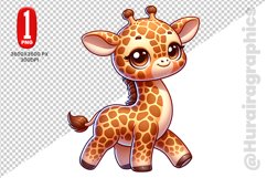 Cute Girraffe Clipart - PNG File Product Image 1