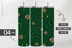 Emerald Green Glitter Digital Papers - 04 Variations Product Image 2