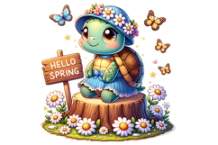 Cute Turtle Clipart - PNG File Product Image 2