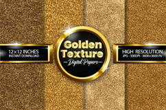 Golden Texture Digital Papers - 04 Variations Product Image 1