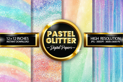 Pastel Glitter Digital Papers - 04 Variations Product Image 1