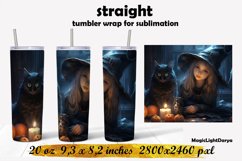 Witch the black cat tumbler ,Halloween tumbler design Product Image 1