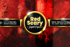 Red Scary Digital Papers - 04 Variations Product Image 1