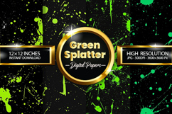 Green Splatter Digital Papers - 04 Variations Product Image 1