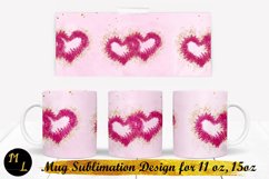 Mug Wrap 11,15, Hearts Mug sublimation,Valentine&#039;s day Product Image 1