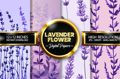 Lavendar Flower Digital Papers - 04 Variations Product Image 1