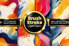Brush Stroke Digital Papers - 04 Variations Product Image 1