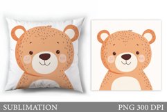 Cute Bear Pillow Sublimation. Cute Bear Sublimation Product Image 1