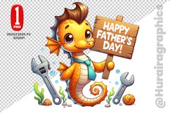 Cute Sea Horse Clipart - PNG File Product Image 1