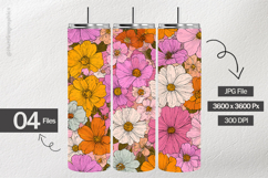 Colored Flower Digital Papers - 04 Variations Product Image 2