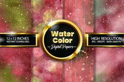Water Colour Digital Papers - 04 Variations Product Image 2