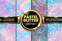 Pastel Glitter Digital Papers - 04 Variations Product Image 1