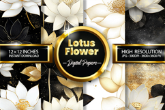 Lotus Flower Digital Papers - 04 Variations Product Image 1