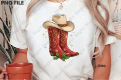 Christmas Cowgirl Boots Clipart PNG Product Image 2