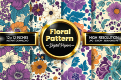 Floral Pattern Digital Papers - 04 Variations Product Image 1