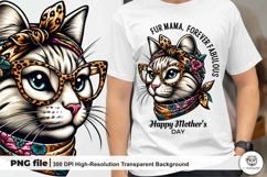 Stylish Cat Mom Illustration Bundle Mother&#039;s Day Sublimation Product Image 2