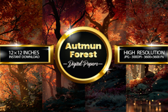 Autmun Forest Digital Papers - 04 Variations Product Image 2