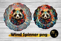 Panda Wind Spinner sublimation,Stained Glass Wind Spinner Product Image 1