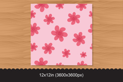 Seamless Pink Floral Pattern with Hand-Drawn Flowers. PNG Product Image 2