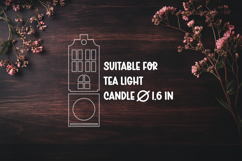 12 3D House Christmas Candle Holder Laser Cut Design Product Image 3