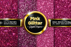 Pink Glitter Digital Papers - 04 Variations Product Image 2